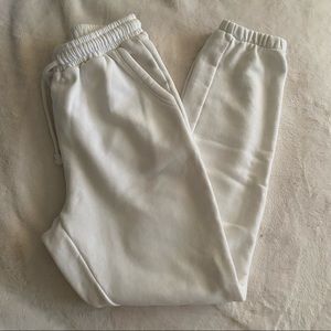 White Drawstring Sweat Pants